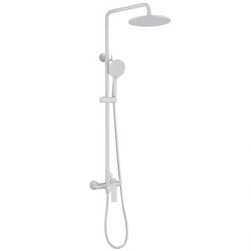 Душевая стойка Abber (Аббер) Weiss Insel AF8020FWL без излива, белый матовый