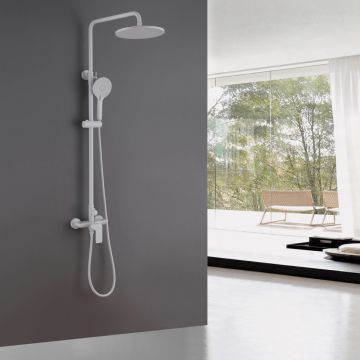 Душевая стойка Abber (Аббер) Weiss Insel AF8020FWL без излива, белый матовый