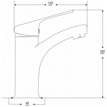 Смеситель для раковины Мегафлекс Delta MG-SRN203 хром, Megaflex