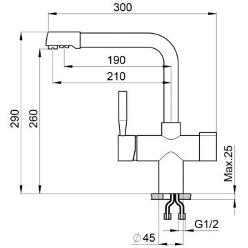 Смеситель для кухни Point PN3104B черный