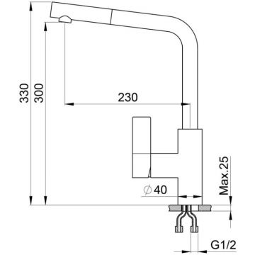 Смеситель для кухни Point PN3102B черный