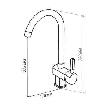 Смеситель для кухни Aquaton (Акватон) Лиам 1AX003FCXX250 серый шелк