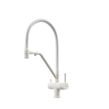 Смеситель для кухни Sancos Dora с гибким изливом под фильтр, матовый белый, (SC4003MW)