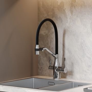 Смеситель для кухни Sancos (Санкос) Orta с гибким изливом под фильтр, хром, (SC4008CH)