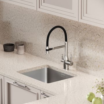 Смеситель для кухни Sancos Garda с гибким изливом под фильтр, брашированный никель, (SC4009BN)