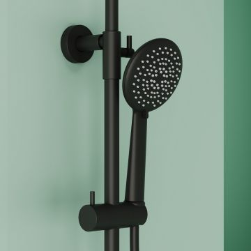 Душевая стойка Sancos (Санкос) Game для душа с термостатическим смесителем, верхним и ручным душем, черный матовый, (SC3002MB)