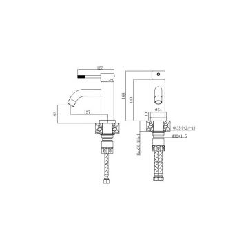 Смеситель Voda Vessel Black для раковины, черный (VSL26B) черный