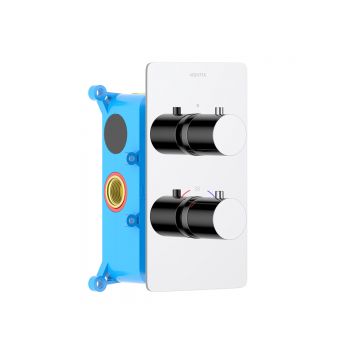 Смеситель термостатический Aquatek (Акватек) Европа для ванны 2 режима (внешняя и скрытая часть), шлифованный черный хромAQ1392CR