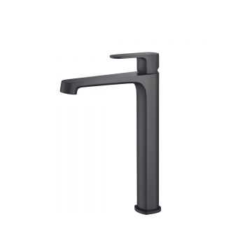 Смеситель Aquatek (Акватек) Оберон для раковины высокий 240, без донного клапана, матовый черный AQ1204MB