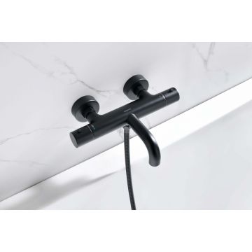 Смеситель термостатический Aquatek (Акватек) Европа для ванны, матовый черный AQ1343MB