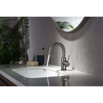 Смеситель Aquatek (Акватек) Европа для раковины, без донного клапана, шлифованный черный хромAQ1307BGM