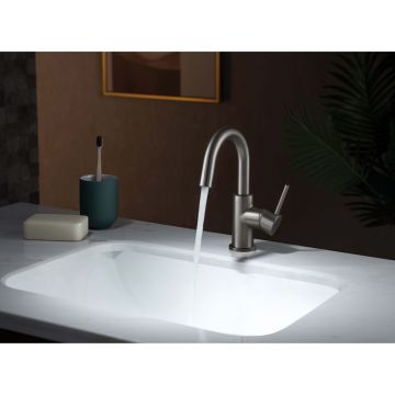 Смеситель Aquatek (Акватек) Европа для раковины, без донного клапана, шлифованный черный хромAQ1307BGM