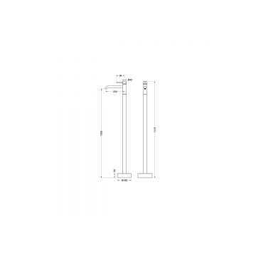 Смеситель Aquatek (Акватек) Европа для раковины напольный, шлифованное золото AQ1309BG