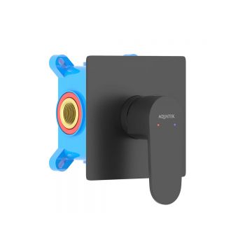 Смеситель Aquatek (Акватек) Оберон для душа (внешняя и скрытая часть), матовый черный AQ1266MB