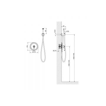 Набор с гигиеническим душем Aquatek (Акватек) Классик (смеситель + гигиеническая лейка + шланг + шланговое подсоединение с держателем), полир. золото AQ1519PG