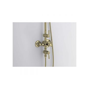 Душевая система термостатическая Aquatek (Акватек) Классик (смеситель для душа) 220мм, полир. золото AQ2563PG