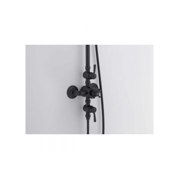 Термостатическая душевая система Aquatek (Акватек) Классик (смеситель для душа) 220мм, матовый черный AQ2563MB