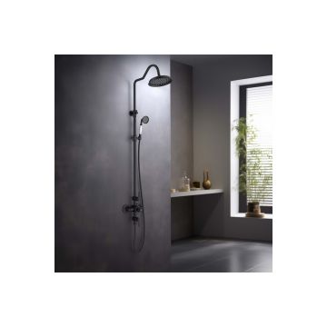 Термостатическая душевая система Aquatek (Акватек) Классик (смеситель для душа) 220мм, матовый черный AQ2563MB