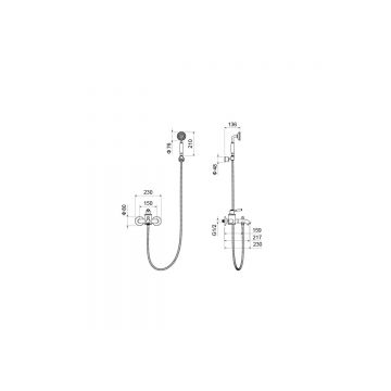 Смеситель Aquatek (Акватек) Классик для ванны с душевым набором хром AQ1549CR