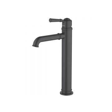 Смеситель Aquatek (Акватек) Классик для раковины высокий 235, без донного клапана, матовый черный AQ1504MB