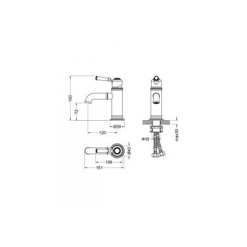 Смеситель Aquatek (Акватек) Классик для раковины 72, без донного клапана хром AQ1510CR
