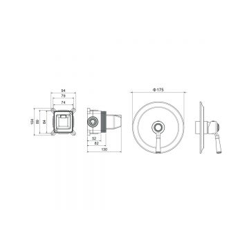 Смеситель Aquatek Классик для душа (внешняя и скрытая часть) хром AQ1566CR