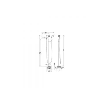 Смеситель Aquatek (Акватек) Классик для ванны напольный (внешняя и скрытая часть), полир. золото AQ1545PG