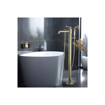 Смеситель Aquatek (Акватек) Классик для ванны напольный (внешняя и скрытая часть), полир. золото AQ1545PG