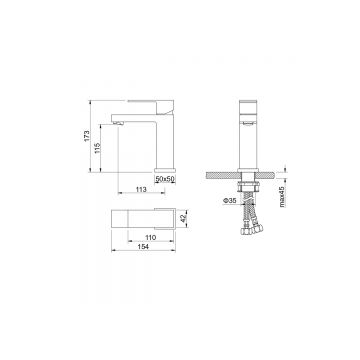 Смеситель Aquatek (Акватек) Либра для раковины 114, без донного клапана хром AQ1610CR