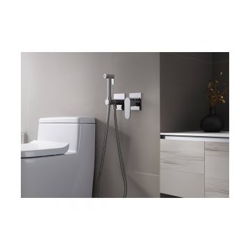 Комплект для гигиенического душа Aquatek (Акватек) Оберон встроенный 2 отв. (смеситель + гигиеническая лейка + шланг) хром AQ1220CR