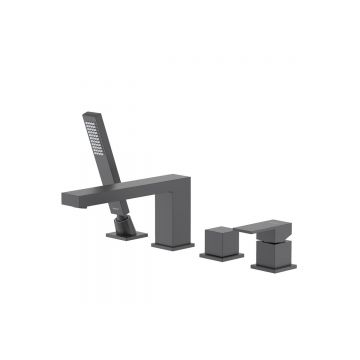 Смеситель Aquatek (Акватек) Либра на борт ванны на 4 отв., матовый черный AQ1648MB