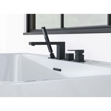 Смеситель Aquatek (Акватек) Либра на борт ванны на 4 отв., матовый черный AQ1648MB