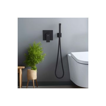 Набор с гигиеническим душем Aquatek (Акватек) Либра (смеситель + гигиеническая лейка + шланг + шланговое подсоединение с держателем), матовый черный AQ1619MB