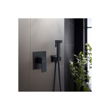 Набор с гигиеническим душем Aquatek (Акватек) Либра (смеситель + гигиеническая лейка + шланг + шланговое подсоединение с держателем), матовый черный AQ1619MB