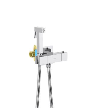 Комплект для гигиенического душа Aquatek (Акватек) Либра термостатический встроенный (смеситель + гигиеническая лейка + шланг) хром AQ1028CR