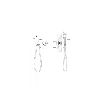 Комплект для гигиенического душа Aquatek (Акватек) Либра термостатический встроенный (смеситель + гигиеническая лейка + шланг) хром AQ1028CR