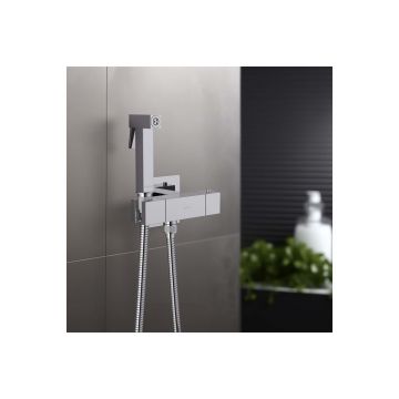 Комплект для гигиенического душа Aquatek (Акватек) Либра термостатический встроенный (смеситель + гигиеническая лейка + шланг) хром AQ1028CR
