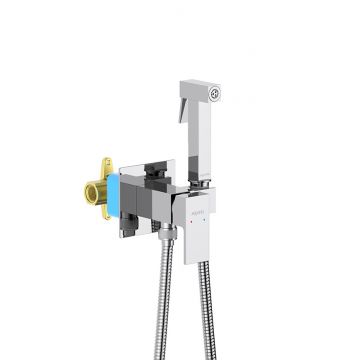 Комплект для гигиенического душа Aquatek (Акватек) Либра встроенный (смеситель + гигиеническая лейка + шланг) хром AQ1022CR