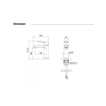 Смеситель Aquatek (Акватек) Лугано для раковины 106 без донного клапана хром AQ1710CR