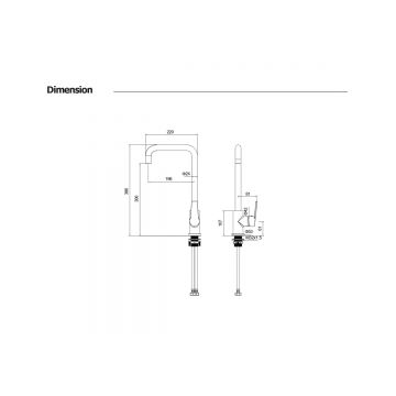 Смеситель Aquatek (Акватек) Лугано для кухни (квадратный излив) хром AQ1781CR