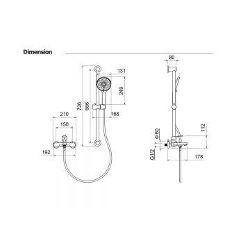 Смеситель Aquatek (Акватек) Лугано для ванны с душевым гарнитуром хром AQ1748CR