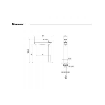 Смеситель Aquatek (Акватек) Лугано для раковины высокий 217, без донного клапана хром AQ1704CR