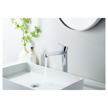 Смеситель Aquatek (Акватек) Лугано для раковины высокий 217, без донного клапана хром AQ1704CR