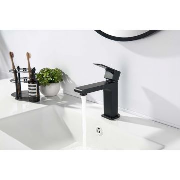 Смеситель Aquatek (Акватек) Лира для раковины 103, без донного клапана, матовый черный AQ1410MB