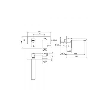 Смеситель Aquatek (Акватек) Лира для раковины настенный (внешняя и скрытая часть) хром AQ1413CR