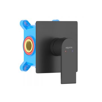 Смеситель Aquatek (Акватек) Лира для душа (внешняя и скрытая часть), матовый черный AQ1466MB