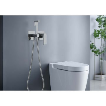 Комплект для гигиенического душа Aquatek (Акватек) Лира встроенный 2 отв. (смеситель + гигиеническая лейка + шланг) хром AQ1420CR