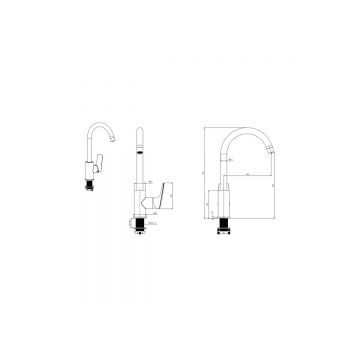 Смеситель Aquatek (Акватек) Вега (Vega) для кухни (полукруглый излив) хром AQ1082CR