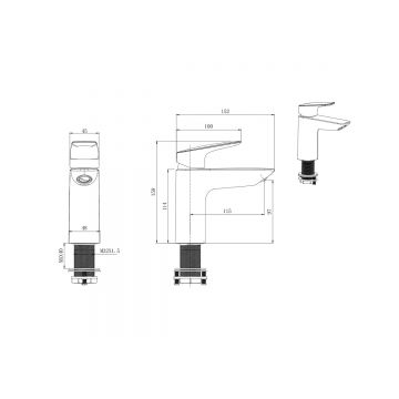 Смеситель Aquatek (Акватек) Вега для раковины 97 с донным клапаном, матовый черный AQ1011MB