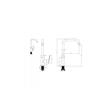 Смеситель Aquatek (Акватек) Вега (Vega) для кухни (квадратный излив), матовый черный AQ1081MB